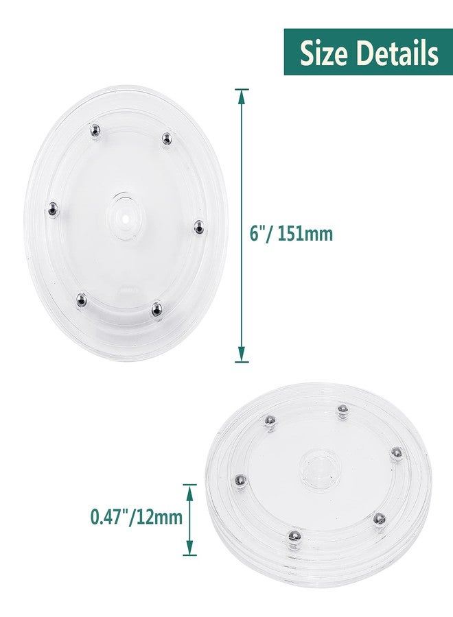 Murtenze 2Pcs 6 Inch Acrylic Turntable Organizer, Rotating Swivel Stand Spinner with Steel Ball Bearings for Kitchen Corner Cabinets Spice Rack Cake Decorating. (150mm,Clear) - Image 5